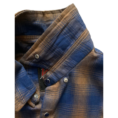 Lloyd'z Garage Flannel Shirts, Blue/Brown- Mens